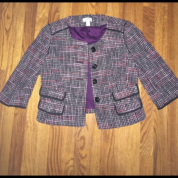 Ann Taylor Pink and Red Speckled Career Jacket 6 - Picture 4 of 7